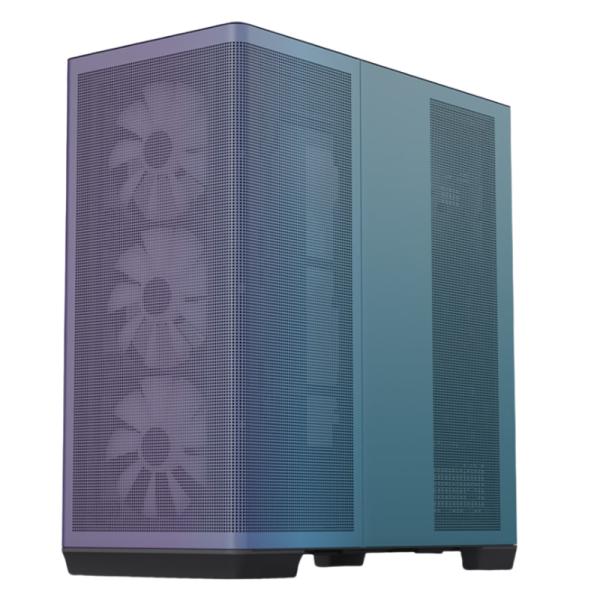 CASE RGB APNX C1-R-CF-V1 MID TOWER VENTILADORES 3 DE 140MM Y 1DE 120MM CON MALLA FRONTAL Y LATERAL APCM-CR01143.C1 CROMADO