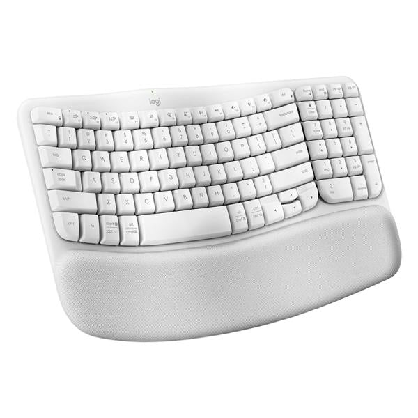 TECLADO LOGITECH ERGONOMIC WAVE KEYS MEMBRANA BLUETOOTH ESPAÑOL 920-012279 BLANCO