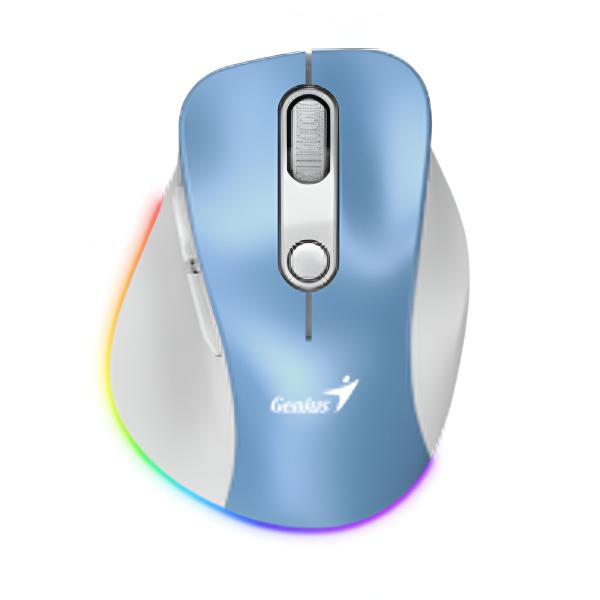 MOUSE RGB GENIUS RS2 ERGO 9000S PRO INALAMBRICO CON RECEPTOR 31030039401 CELESTE