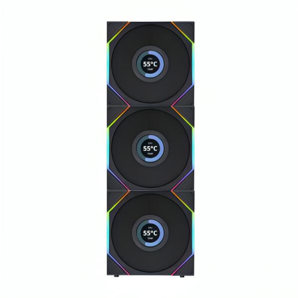 ABANICOS GAMING LIAN LI TL LCD 120MM 3X G99.12TLLCD3B.00 NEGRO