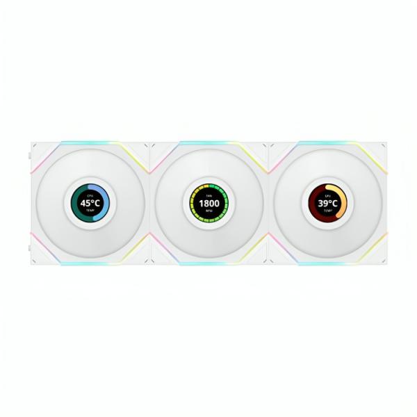 ABANICOS GAMING LIAN LI TL LCD 120MM 3X G99.12TLLCD3W.00 BLANCO