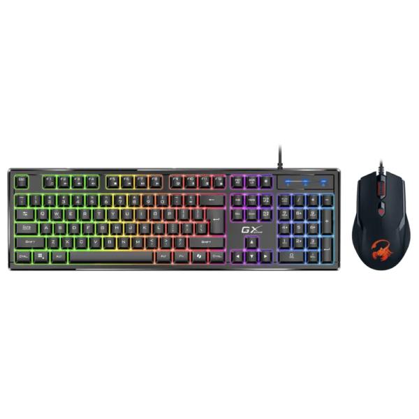 TECLADO Y MOUSE GAMING RGB GENIUS SCORPION KM-GX6 ALAMBRICO 31330010401 NEGRO