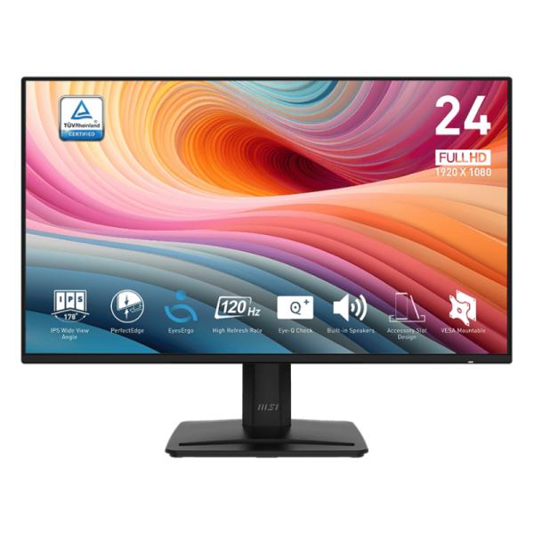 MONITOR MSI PRO MP242A E2 23.8" PLANO 1920 x 1080 120Hz IPS HDMI Y DISPLAYPORT 9S6-3PD1CT-002 NEGRO