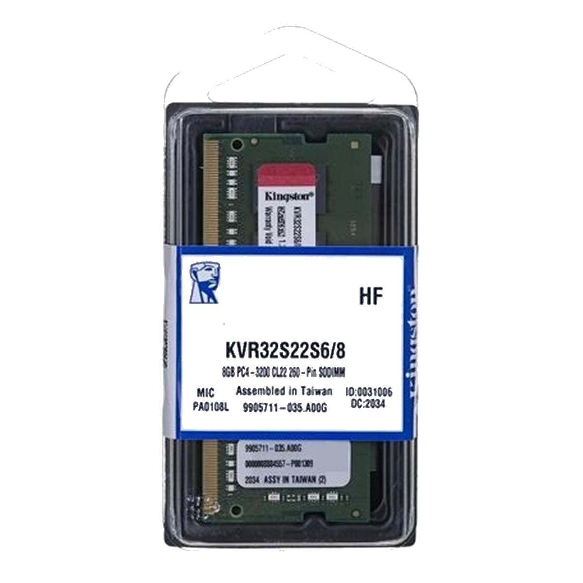 MEMORIA LAPTOP 8GB DDR4 3200MHZ KINGSTON KVR32S22S6/8