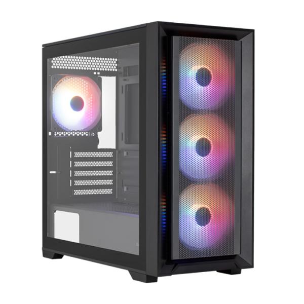 CASE RGB AEROCOOL TERN MINI TORRE PEQUEÑA VIDRIO TEMPLADO 3 ABANICOS DELANTEROS Y 1 ABANICO TRASERO TERN MINI-G-BK-V2 NEGRO