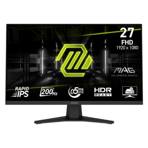 MONITOR GAMING MSI MAG 274F 27" PLANO 1920 X 1080 200 HZ ANTI-GLARE HDMI Y DP 9S6-3CE41H-004 NEGRO