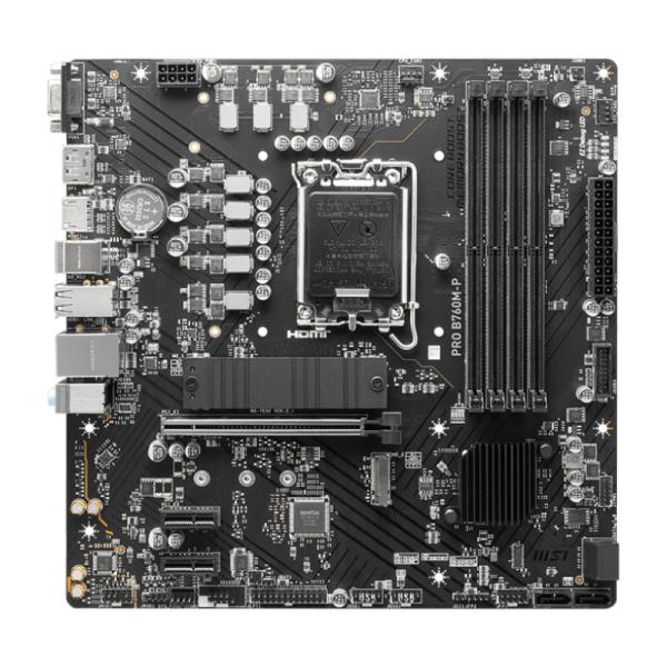 TARJETA MADRE MSI PRO B760M-P LGA 1700 mATX DDR5 911-7E02-023 NEGRO