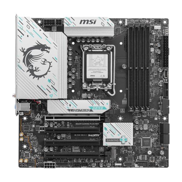 TARJETA MADRE MSI B860M GAMING PLUS WIFI LGA1851 ATX DDR5 911-7E42-003 NEGRO/BLANCO