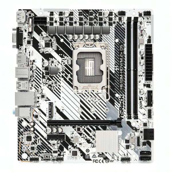 TARJETA MADRE ASROCK H610M-HDV/M.2+ D5 LGA1700 MICRO ATX DDR5 MB-H610MHDVM2D5
